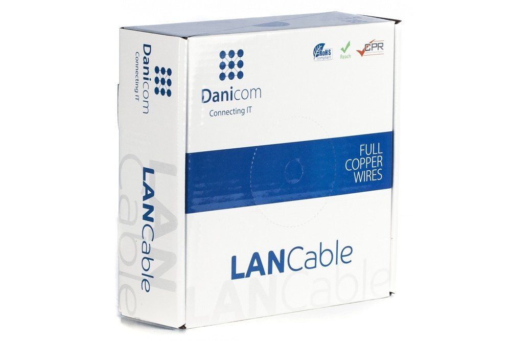 Danicom DANICOM CAT5E UTP 100m Starrleiter - LSZH (Eca) Netzwerkkabel, (1000 cm) von Danicom