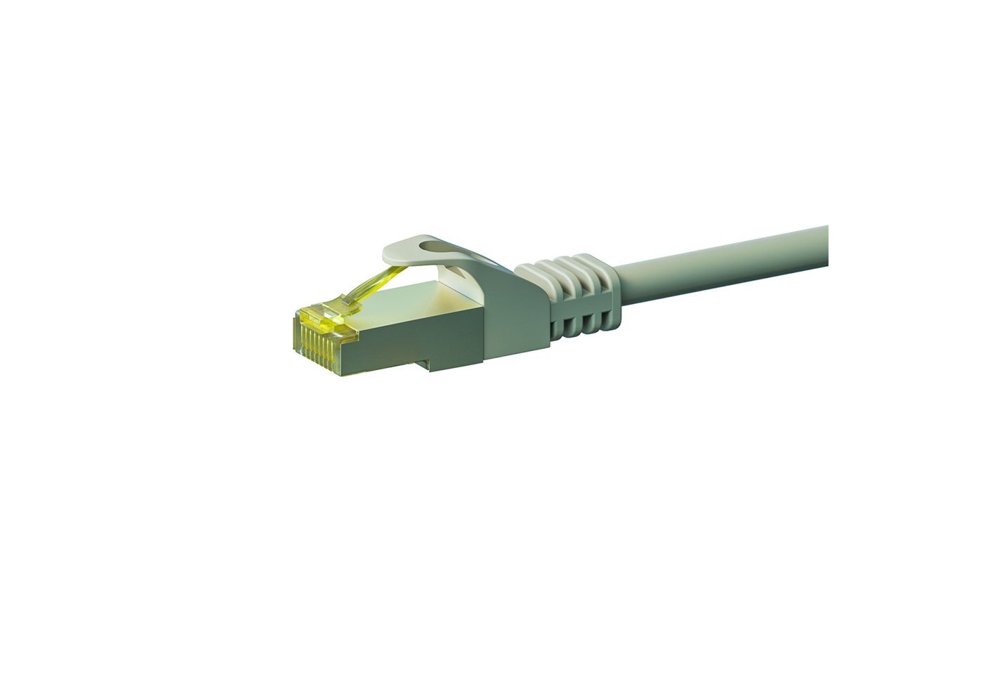 Danicom RJ45 Netzwerkkabel S/FTP (PiMF), mit CAT 7 Rohkabel, Grau, 2m Netzwerkkabel, (20 cm) von Danicom