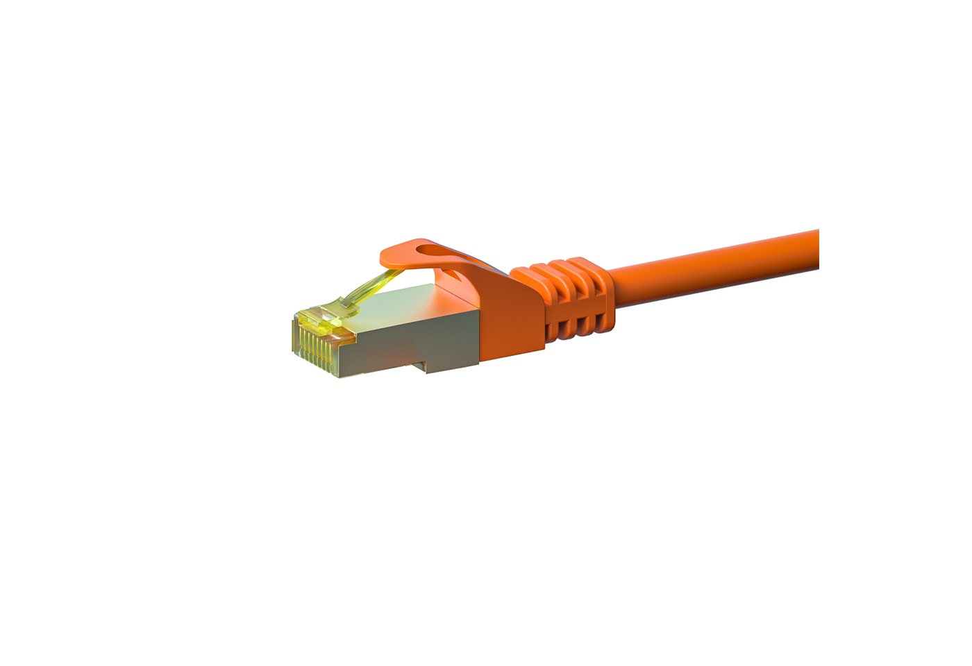 Danicom RJ45 Netzwerkkabel S/FTP (PiMF), mit CAT 7 Rohkabel, Orange, 7,50m Netzwerkkabel, (750 cm) von Danicom