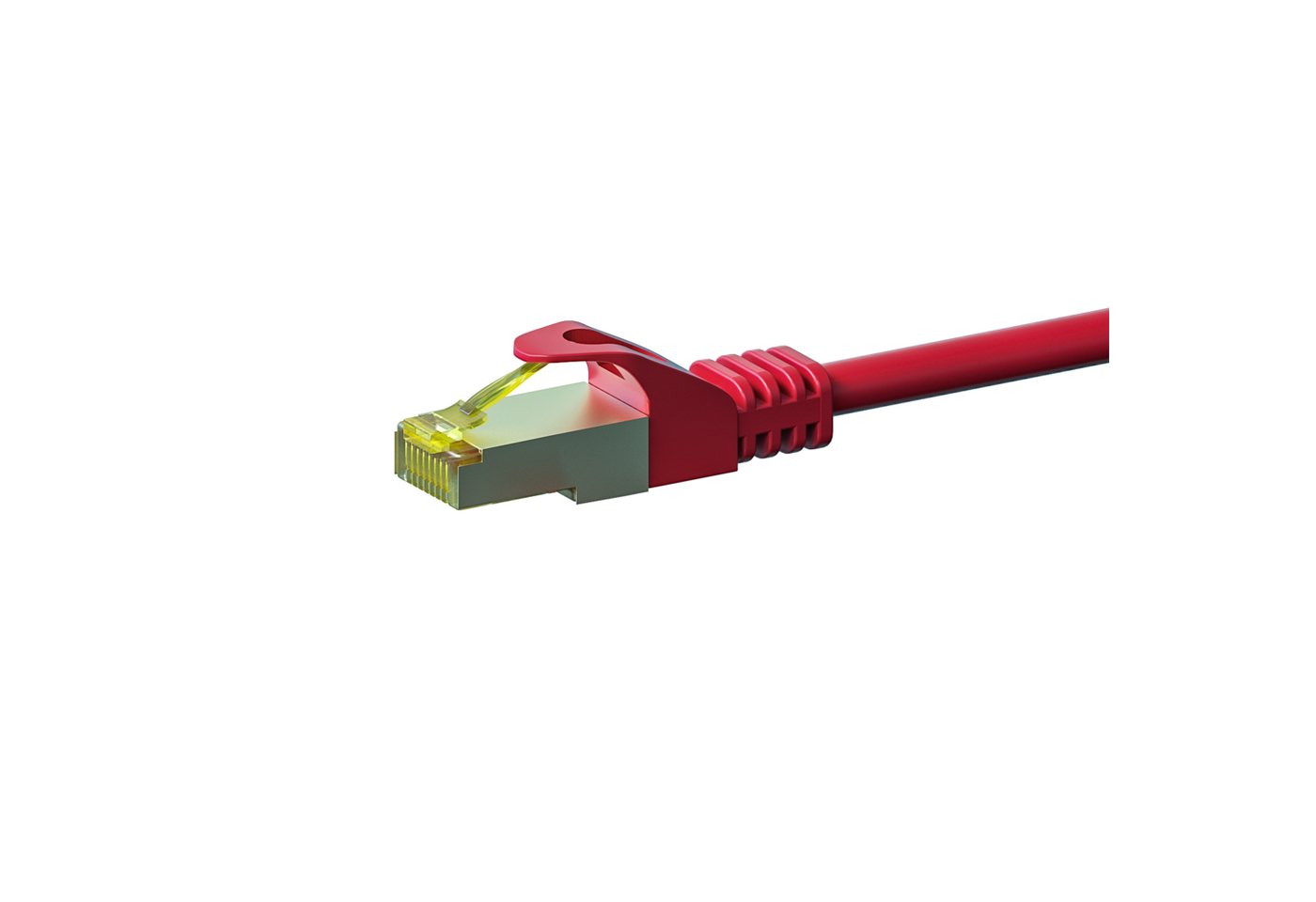 Danicom RJ45 Netzwerkkabel S/FTP (PiMF), mit CAT 7 Rohkabel, Rot, 1m Netzwerkkabel, (100 cm) von Danicom