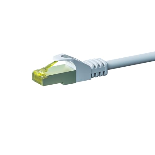 Danicom RJ45 Netzwerkkabel S/FTP (PiMF) - mit CAT 7 Rohkabel - Weiß - 3m, POE, Ethernet, LAN, Patchkabel, Datenkabel, RJ45, für Serverschränke, Switches, Router, Modems! von Danicom