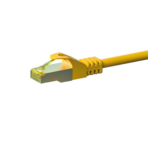 RJ45 Netzwerkkabel S/FTP (PiMF) - mit CAT 7 Rohkabel - Gelb - 0,50m, POE, Ethernet, LAN, Patchkabel, Datenkabel, RJ45 - für Serverschränke, Switches, Router, Modems! von Danicom