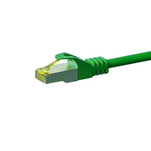 RJ45 Netzwerkkabel S/FTP (PiMF) - mit CAT 7 Rohkabel - Grün - 0,50m, POE, Ethernet, LAN, Patchkabel, Datenkabel, RJ45 - für Serverschränke, Switches, Router, Modems! von Danicom