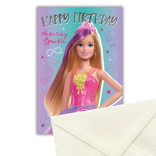 Barbie Geburtstagskarte, offizielle Barbie Grußkarte, Happy Birthday Barbie Karte von Danilo Promotions LTD
