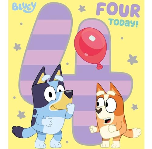 Danilo Promotions Bluey Geburtstagskarte zum 4. Geburtstag, offizielles Produkt, zum Ausmalen Danilo Promotions Bluey Geburtstagskarte zum 4. Geburtstag, offizielles Produkt, zum Ausmalen von Danilo Promotions LTD