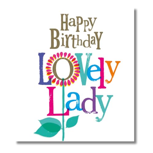 Danilo Promotions LTD Brightside Geburtstagskarte für Damen, Happy Birthday Lovely Lady Birthday Grußkarte für einen Freund, 180 x 160 mm, mehrfarbig von Danilo Promotions LTD