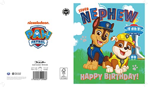 Danilo Promotions LTD Neffe Geburtstagskarte, Geburtstagskarte für Neffen, Paw Patrol Geburtstagskarte für Neffen, Geburtstagskarte für Ihn Paw Patrol von Danilo Promotions LTD