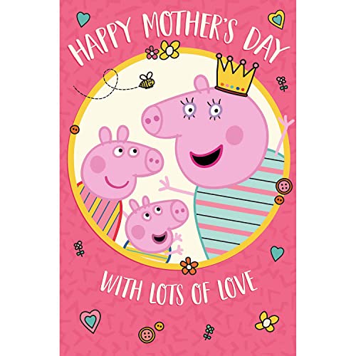 Danilo Promotions LTD Peppa Pig Allgemeine Muttertagskarte, Muttertagskarte, Karte für Mama, 9 x 6 cm von Danilo Promotions LTD