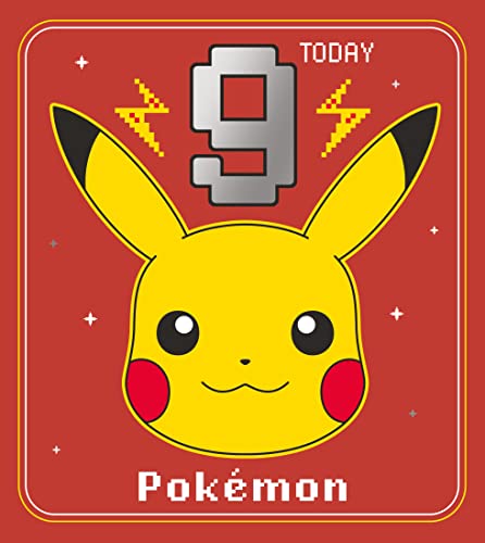 Danilo Promotions LTD Pokemon 9. Geburtstagskarte, Kindergeburtstagskarte zum 9. Geburtstag, Pokemon Karte für Kinder, offiziell lizenzierte Geburtstagskarte von Danilo Promotions LTD