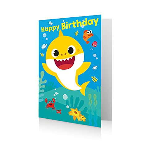 Danilo Promotions Baby Shark Geburtstagskarte, Happy Birthday Karte Baby Hai, Happy Birthday Karte für Kind, Multi, BS033 von Danilo Promotions Limited