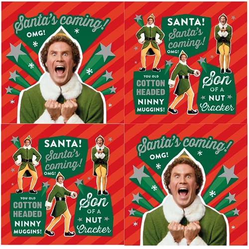 Danilo Promotions Limited EFXB35 Weihnachtskarten-Set, Motiv: Elfe im Regal, 12 Karten, 2 verschiedene Designs von Danilo Promotions Limited