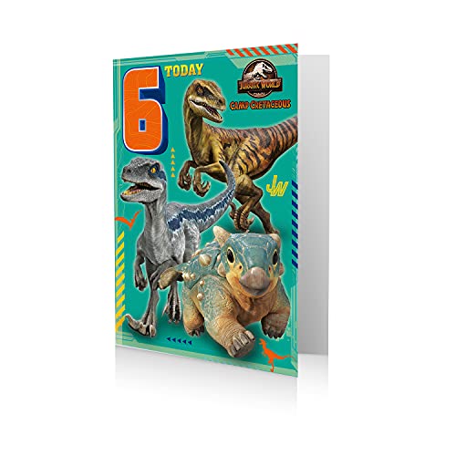 Danilo Promotions Limited Jurassic World Karte zum 6. Geburtstag, Geburtstagskarte zum 6. Geburtstag, Jurassic World, Geburtstagskarte zum 6. Geburtstag von Danilo Promotions Limited