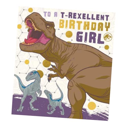 Danilo Promotions Limited Offizielle Jurassic World The Movie Geburtstagskarte für ein Mädchen, Geburtstagskarte für sie, recycelbare Geburtstagskarte, offiziell lizenzierte Geburtstagskarte von Danilo Promotions Limited