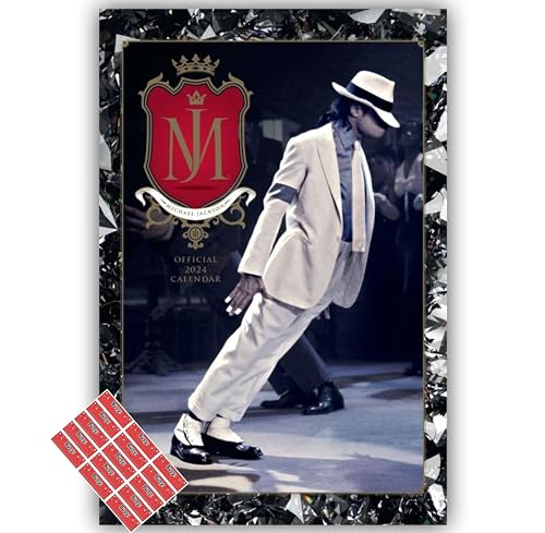 Michael Jackson Kalender 2024 Wandkalender Geschenk Geschenk mit kostenlosen Organisationsaufklebern enthalten von Danilo Promotions Limited
