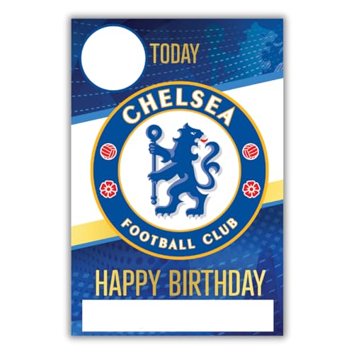 Danilo Promotions Ltd Chelsea Football Club Geburtstagskarte, mit Aufklebern zum Personalisieren Ihres Alters und Namens, Blau von Danilo Promotions Ltd