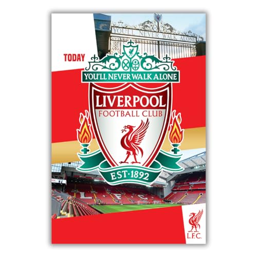 Danilo Promotions Ltd Geburtstagskarte Liverpool Football Club mit Aufklebern, um Ihr Alter und Ihren Namen zu personalisieren, Rot von Danilo Promotions Ltd