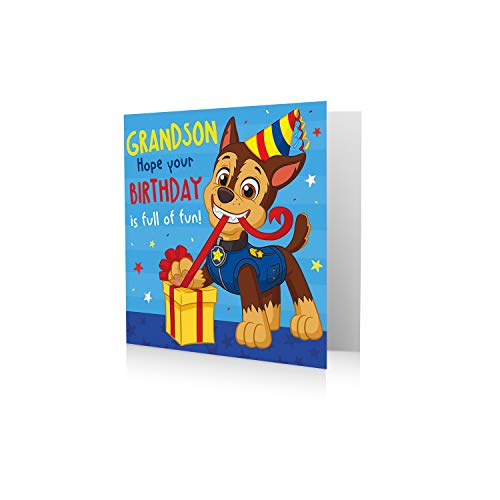 Danilo Promotions Ltd Geburtstagskarte für Enkelsohn, Paw Patrol Geburtstagskarte für Enkelsohn, Paw Patrol, Happy Birthday Karte Enkel von Danilo Promotions Ltd