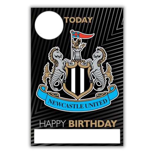Danilo Promotions Ltd Newcastle Football Club Geburtstagskarte, mit Aufklebern zum Personalisieren Ihres Alters und Namens, Schwarz von Danilo Promotions LTD