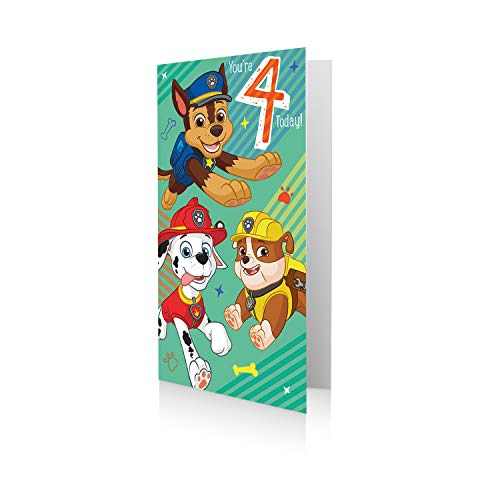 Danilo Promotions Ltd Paw Patrol Offizielle Geburtstagskarte zum 4. Geburtstag, You're 4 Today! von Danilo Promotions Ltd