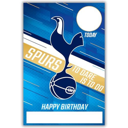Danilo Promotions Ltd Tottenham Football Club Geburtstagskarte mit Aufklebern, personalisierbar mit Alter, Namen, Blau von Danilo Promotions Ltd
