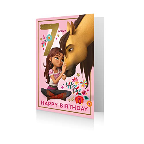 Offizielle Spirit Geburtstagskarte zum 7. Geburtstag, Pferdemotiv von Danilo Promotions Ltd