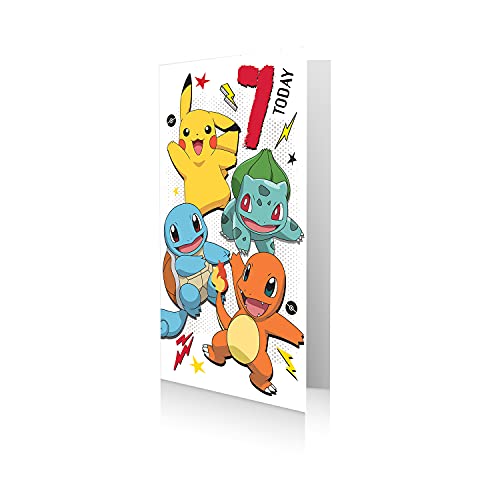 Danilo Promotions, Pokemon-Glückwunschkarte zum 7. Geburtstag, 9 x 5 Stück, PK028 von Danilo Promotions