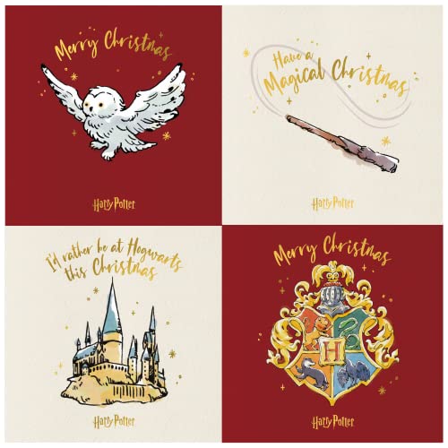 Danilo Promotions Offizielle Harry Potter Box-Weihnachtskarten-Set, 20 Karten/4 Designs, mehrfarbig, HPXB1 von Danilo Promotions