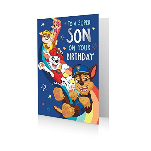 Danilo Promotions Paw Patrol Offizielle Geburtstagskarte für den Sohn, mit Aufschrift To A Super Son, mehrere Farben von Danilo Promotions
