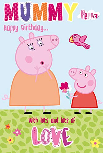 Offizielle Peppa Wutz Geburtstagskarte für Mütter, Aufschrift"Mummy Happy Birthday with lots and lots of love" von Danilo