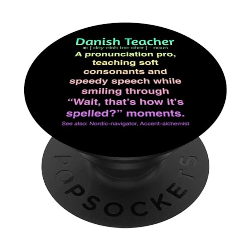 Dänische Lehrerin PopSockets Klebender PopGrip von Danish Teacher Gifts & Tees