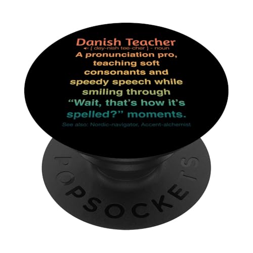 Dänische Lehrerin PopSockets Klebender PopGrip von Danish Teacher Gifts & Tees