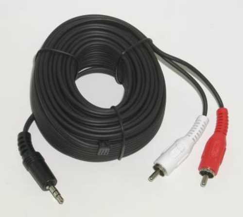 Kabel Audio Verbindung Soundkarte Klinke 3,5mm Cinch - 10m von Danitech