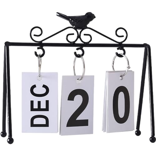 Danlai Schreibtischkalender Moderner Eisenvogel -Seite Flip -Kalender Kreativer Desktop -Kalender -Holz -Perpetual -Kalender Für Dekoration von Danlai