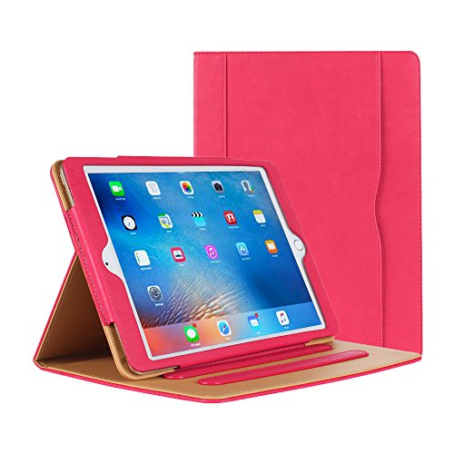 Danycase® Schutzhülle für iPad 2 iPad 3 iPad 4 Fall - Leder Ständer Folio Schutzhülle für Apple iPad 2/3/4case, mit mehreren Sichtwinkeln, Dokument Kartenfach(Rosa) von Danycase