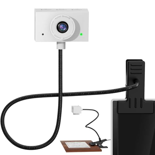 Danyesth Webcam 1080P mit Mikrofon und Webcam Abdeckung, Stativ, Plug & Play, mit automatischer Lichtkorrektur, für Laptop, PC, Desktop, für Live-Streaming, Videoanruf, Konferenz, (White) von Danyesth