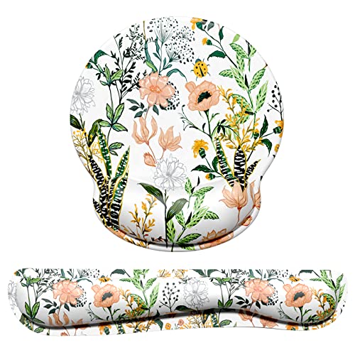 Dapesuom Tastatur-Handgelenkauflage und Mauspad mit Handgelenkstütze, Memory-Schaum-Handgelenkauflagen für Tastatur und Maus, ergonomisches Handgelenkpolster mit rutschfester Unterseite, Weiße Blume Dapesuom Tastatur-Handgelenkauflage und Mauspad mit Handgelenkstütze, Memory-Schaum-Handgelenkauflagen für Tastatur und Maus, ergonomisches Handgelenkpolster mit rutschfester Unterseite, Weiße Blume von Dapesuom
