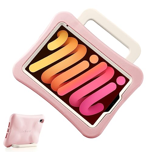 DarSeity Kinder Tasche für iPad mini 7 2024 /iPad mini 6 2021, leichtes Gewicht stoßfest/fallgeschützt mit Griff/Kickstand, kinderfreundliche Hülle für iPad mini 7/6th Gen 8.3inch (Pink) von DarSeity