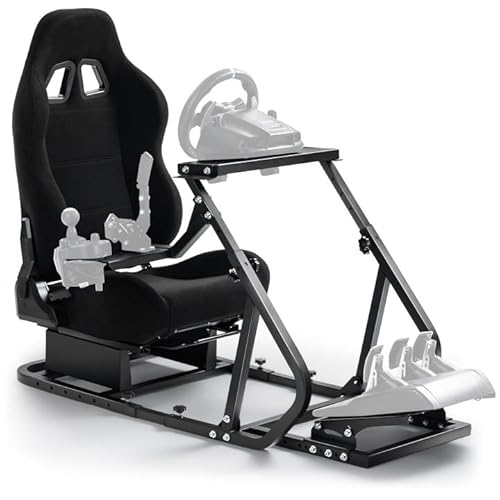 Dardoo G920 Rennsimulator Cockpit Fahrsimulator Cockpit mit Sitz Passend für Thrustmaster/Logitech/Fanatec G29 G923 T248 T300RS T150 458 Ohne Räder und Pedale von Dardoo