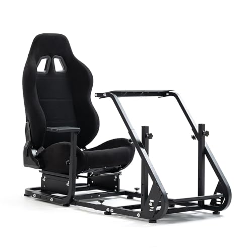Dardoo Rennsimulator Cockpit mit schwarzem Gaming Stuhl montierbar Monitor Stand Passend für Logitech G29 G920 G923, Thrustmaster, Fanatec Lenkrad Stand Nicht enthalten Rad, Pedal und Shifter Dardoo Rennsimulator Cockpit mit schwarzem Gaming Stuhl montierbar Monitor Stand Passend für Logitech G29 G920 G923, Thrustmaster, Fanatec Lenkrad Stand Nicht enthalten Rad, Pedal und Shifter von Dardoo