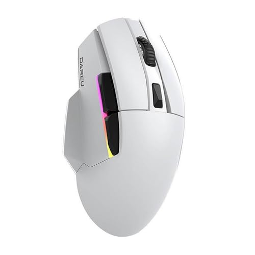 Dareu Kabellose Gaming-Maus + Ladestation A955 RGB 400-12000 DPI (Weiß) von DAREU
