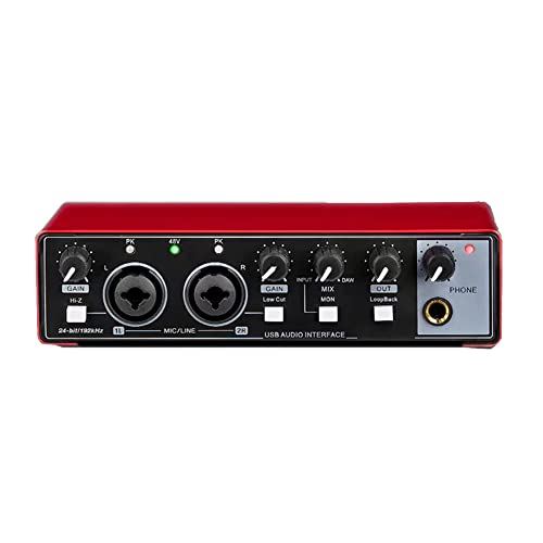 Dariokki 1 STK Soundkarte Studio Record USB Audio Professional 48V Phantom Zur Aufnahme Rot von Dariokki