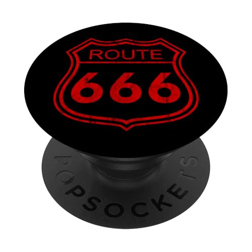 Route 666 - Vintage-Rot PopSockets mit austauschbarem PopGrip von DarkPopArt