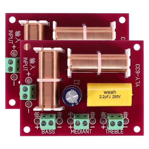 Darmlly 2 StüCke 200W 3 Wege Audio Lautsprecher Crossover HöHen + Mittel TöNer + Bass UnabhäNgige Crossover Lautsprecher Filter Frequenz Teiler von Darmlly