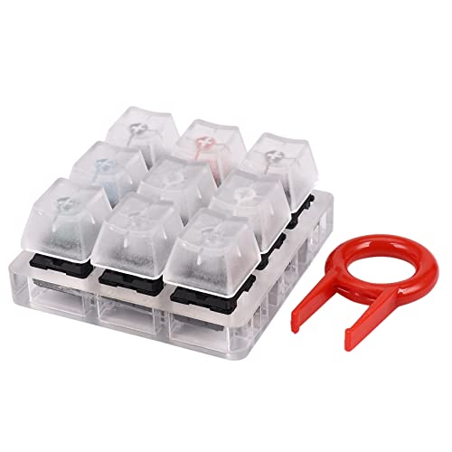 Darmlly Acryl Tastatur Tester 9 Klare Plastik Tastkappen Sampler für Cherry Mx Switches von Darmlly