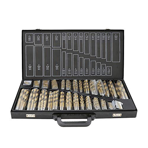 Daromigo Metallbohrer Set 230tlg, Ø 1-13mm Spiralbohrer Satz Titan beschichtet Stahlbohrer HSS Spiral-Bohrer Holzbohrer Bohrerkassette Bohrersets für Metall, Holz, Kunststoff, Ziegel und Beton von Daromigo