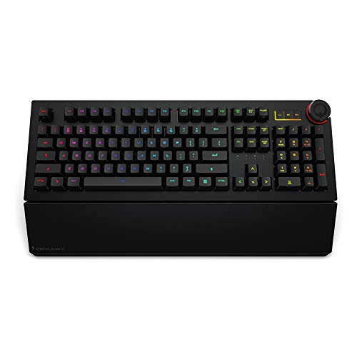 Das Keyboard 5QS Smart RGB Programmierbare Mechanische Tastatur für Arbeit & Gaming, Softe taktile Mechanische Schalter, Eingebaute RGB-Profile, Handballenauflage, Lautstärkeregler, Aluminium, US von Das Keyboard