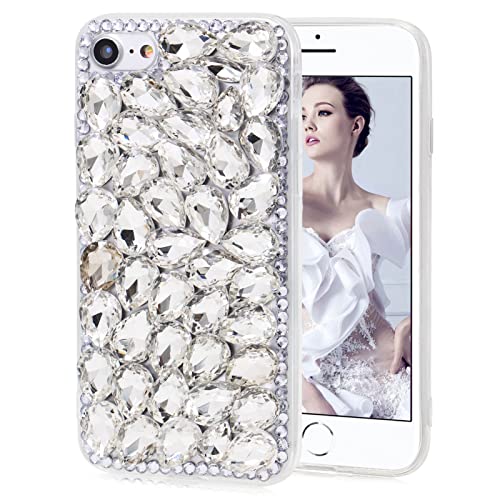 DasKAn Bling Diamant Durchsichtig Hülle für iPhone 14 Plus 6.7", Frauen Handmade Glänzend 3D Strass Edelsteine Handyhülle Kratzfest Fallschutz Stoßfest Silicone TPU Schutzhülle, Weiß DasKAn Bling Diamant Durchsichtig Hülle für iPhone 14 Plus 6.7", Frauen Handmade Glänzend 3D Strass Edelsteine Handyhülle Kratzfest Fallschutz Stoßfest Silicone TPU Schutzhülle, Weiß von DasKAn