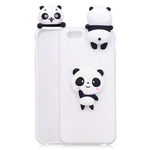 DasKAn Karikatur 3D Panda Silikon Hülle für iPhone X/XS, Lustig Süße Tiere Muster Ultra Dünn Schlank Matt Weich Gummi Rückseite Handyhülle Stoßfest Kratzfest Flexibel Schutzhülle,Weiß#2 von DasKAn