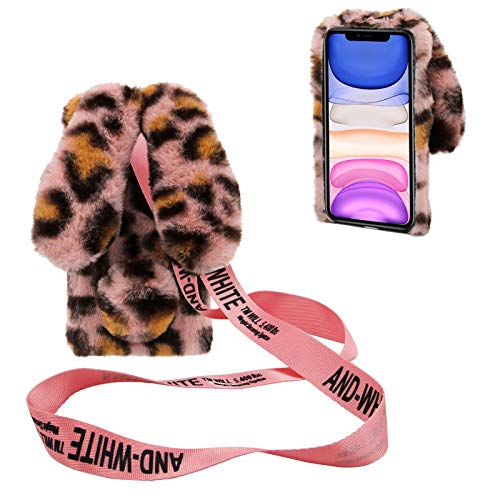 DasKAn Kompatibel für Samsung Galaxy S21 5G Plüsch Hülle mit Handykette, 3D Hasenohren Design Handmade Glänzend Diamant Winter Warm Weich Kaninchen Flauschig Fell Schutzhülle, Leopard Pink DasKAn Kompatibel für Samsung Galaxy S21 5G Plüsch Hülle mit Handykette, 3D Hasenohren Design Handmade Glänzend Diamant Winter Warm Weich Kaninchen Flauschig Fell Schutzhülle, Leopard Pink von DasKAn