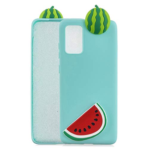 DasKAn Kompatibel mit Samsung Galaxy A04S/ A13 5G 3D Wassermelone Einfarbig Matt Silikon Hülle, Niedlich Früchte Muster Ultra Dünn Weich Gummi Handyhülle Fallschutz Stoßfest TPU Schutzhülle, Grün von DasKAn